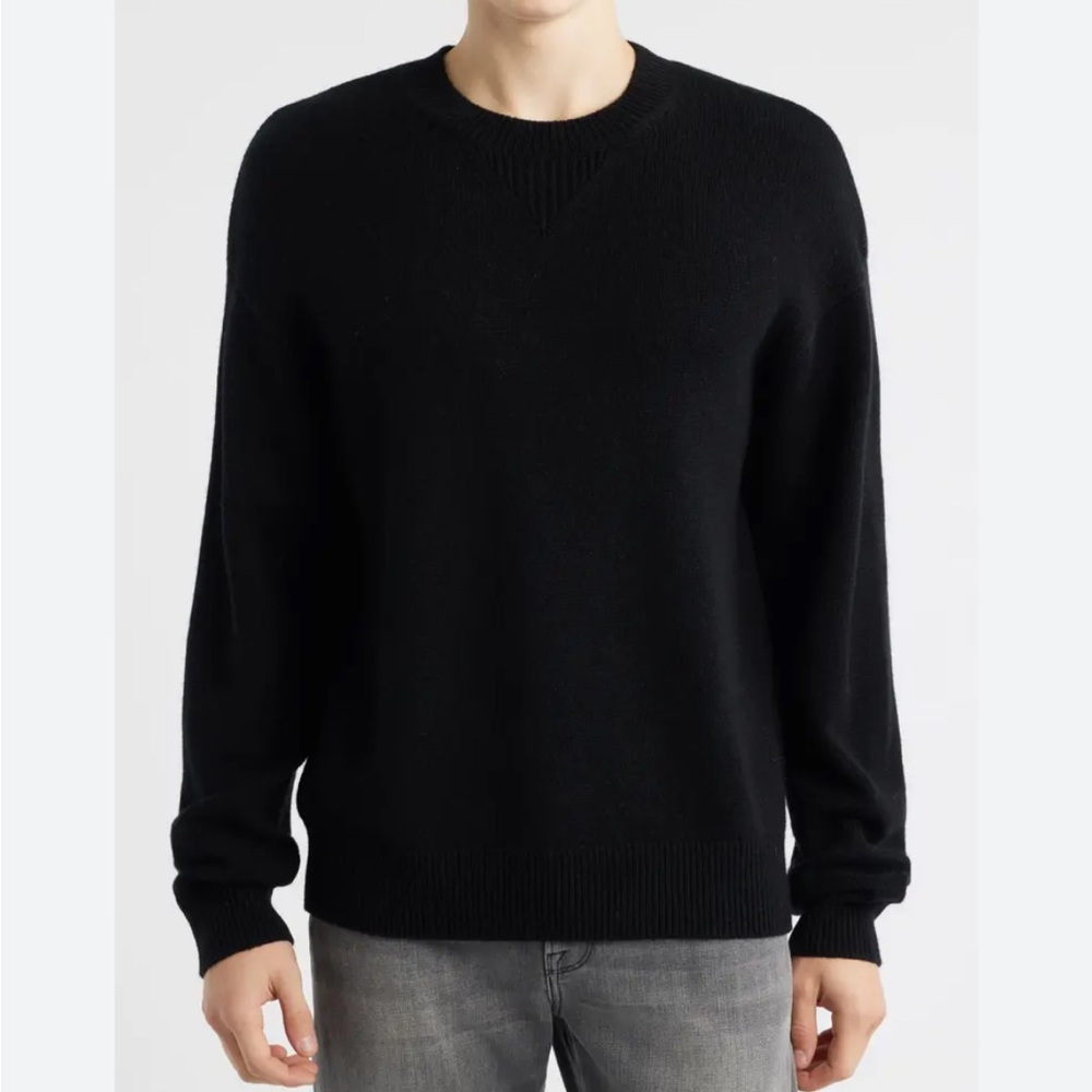 FRAME Mens NEW Elbow Patch Wool & Cashmere Crewneck Sweater Size Medium